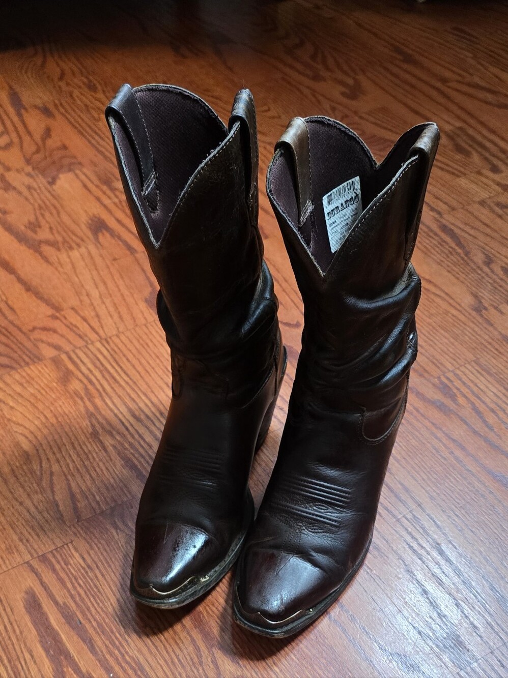 Durango Dark Brown Leather Western Ankle Boots
